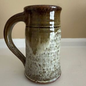 Vintage Studio Pottery Stoneware Tankard | Hand Thrown Beer Stein | Signed Base